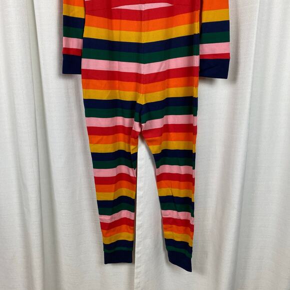 Old Navy Rainbow Stripe Waffle Knit Pajama Thermal Onesie Sz.L NWT - Picture 12 of 14
